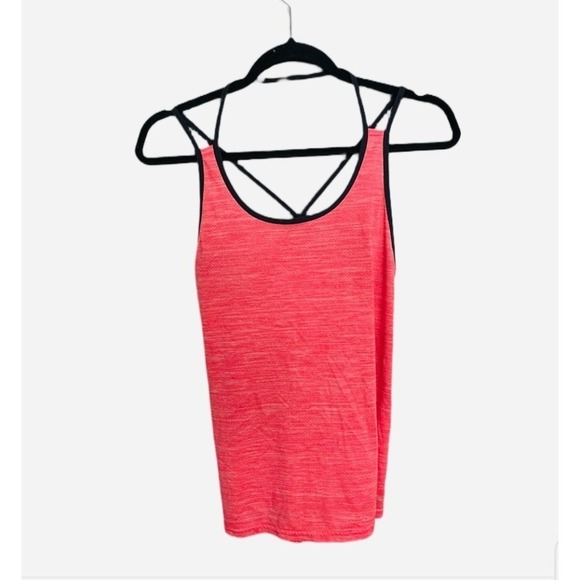 C9 by Champion Tops - C9 Champion Duo Dry Women's Cross Over straps tank, Size XS Neon Orange